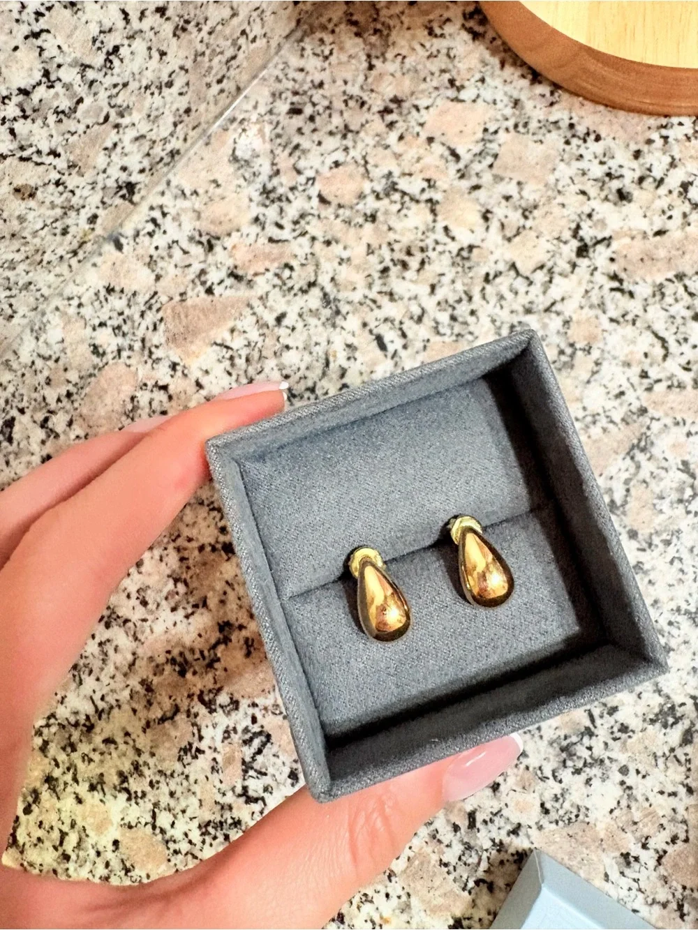Solid 14k Gold Teardrop Stud Earrings - Women's Jewelry
